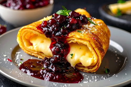 Receta de tortitas de queso de montaña con mermelada de frutos rojos