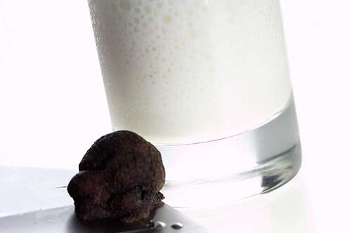 Receta de latte macchiato con polenta y Pecorino Stagionato